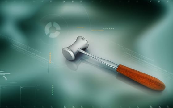 Digital illustration Medical Hammer in colour background