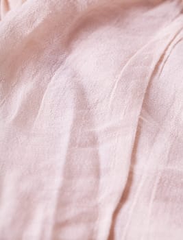 Light nettle linen Flax fabric in bright color with structure as close-up