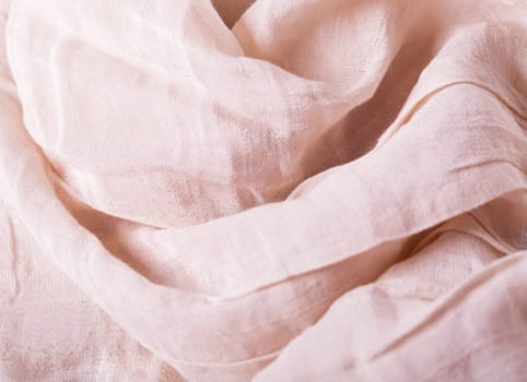 Light nettle linen Flax fabric in bright color with structure as close-up