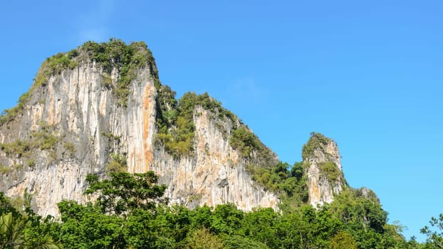 Exotic high cliffs of limestone mountain