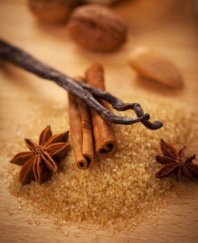 Christmas spices, nuts and baking ingredients