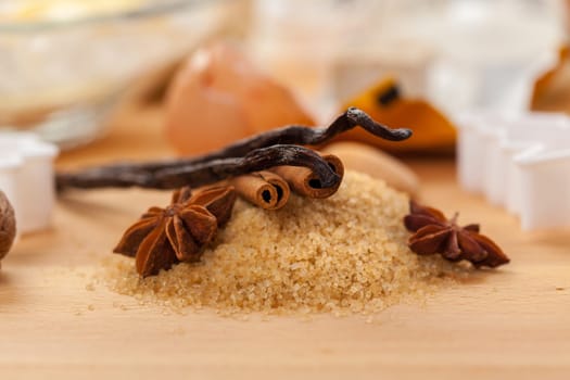 Christmas spices, nuts and baking ingredients