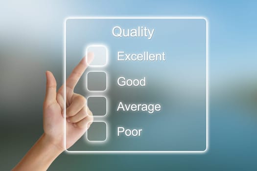 hand clicking quality feedback on virtual screen interface