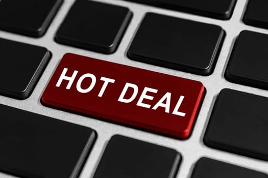 hot deal red button on keyboard, business concept