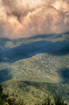 Blue Ridge Parkway Scenic Mountains Overlook Summer Landscape