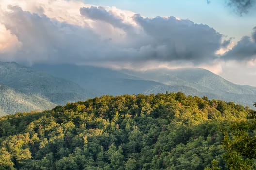 Blue Ridge Parkway Scenic Mountains Overlook Summer Landscape