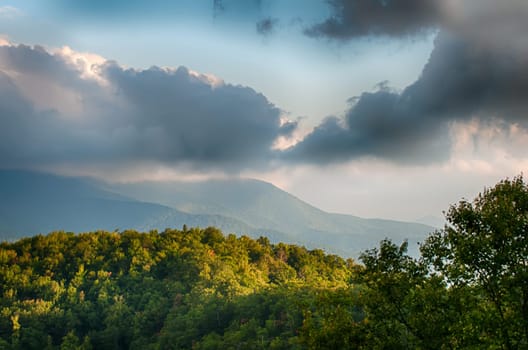 Blue Ridge Parkway Scenic Mountains Overlook Summer Landscape