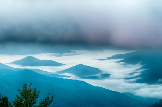 The simple layers of the Smokies at sunset - Smoky Mountain Nat. Park, USA.