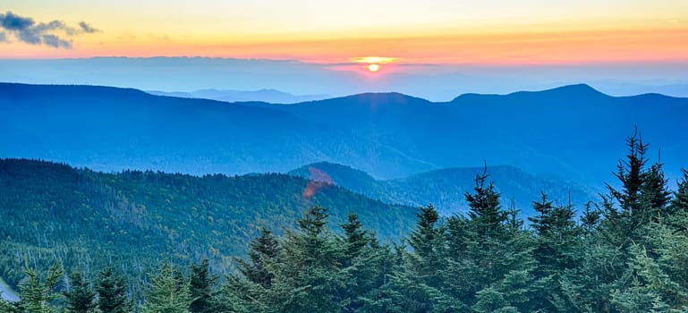 top of mount mitchell before sunset