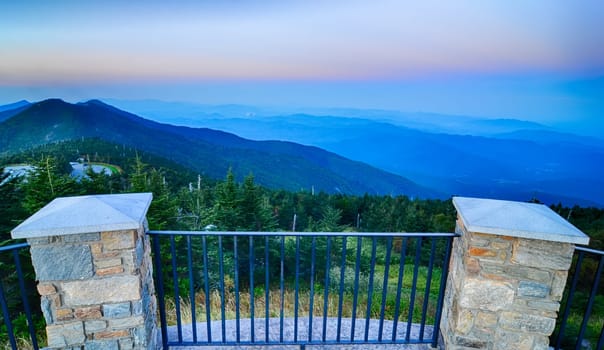 top of mount mitchell before sunset