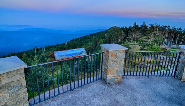 top of mount mitchell before sunset