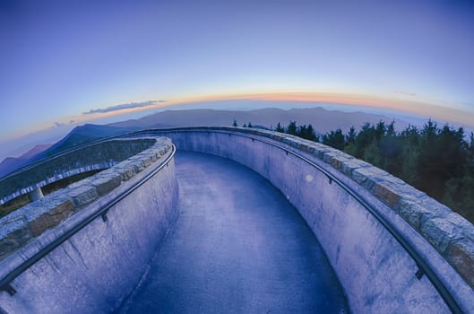 top of mount mitchell before sunset