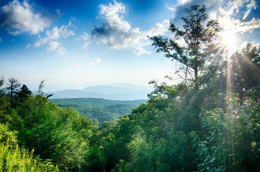 Sunrise over Blue Ridge Mountains Scenic Overlook
