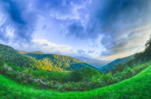 Sunrise over Blue Ridge Mountains Scenic Overlook