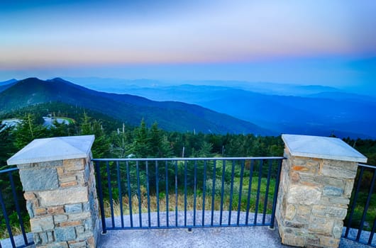 top of mount mitchell before sunset