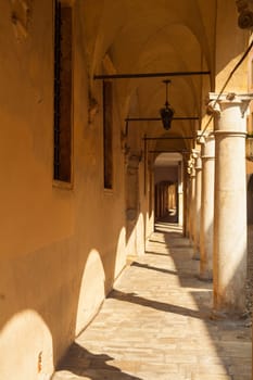View of medieval street in padova, italy