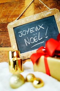 Christmas gift box with christmas balls