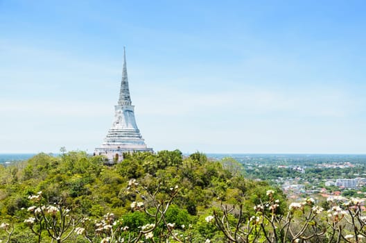Pagoda on mountain at Phra Nakhon Khiri temple, Archaeological site in Phetchaburi Province of Thailand