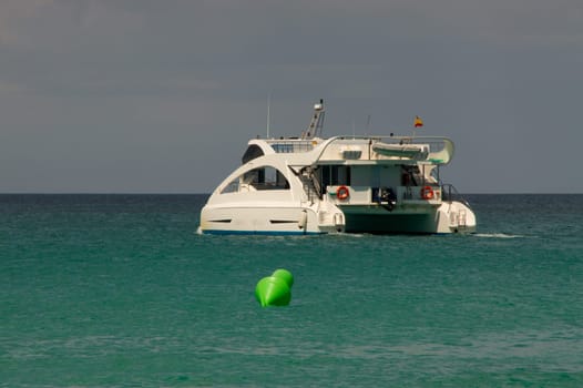 white catamaran in the Mediterranean