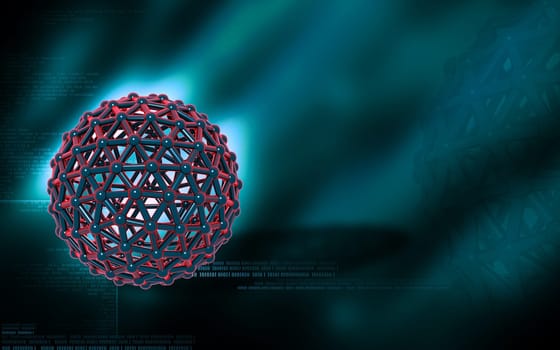 Digital illustration of gene in colour background