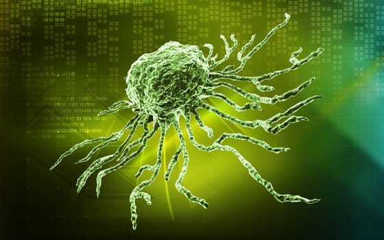Digital illustration of stem cell in colour background