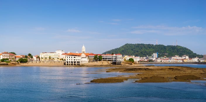 Tourist attractions and destination scenics. View of Casco Antiguo in Panama City