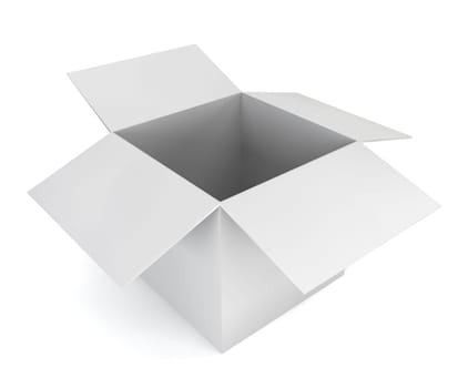 Blank white box. 3d illustration on white background