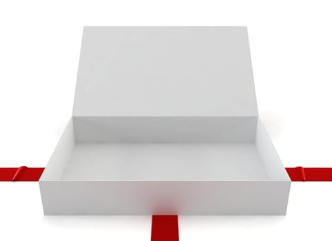 opened box - 3d render on white