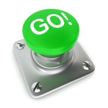 Button. 3d illustration on white background