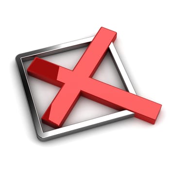 Red cross. 3d illustration on white background