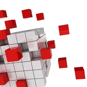 cube chaos - 3d render on white