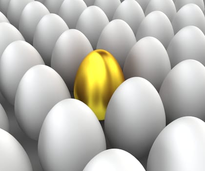 Unique egg. 3d illustration on white background