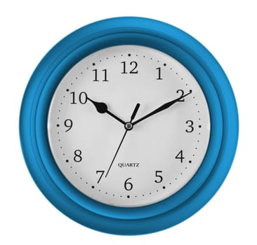 Wall clock isolated on white background. Ten past ten