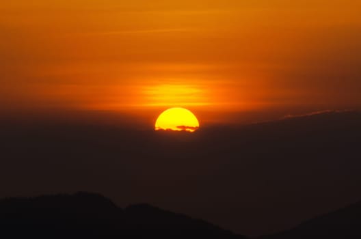 Beautiful red light of the sunset