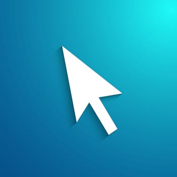 Illustration of an arrow on a colorful blue background.