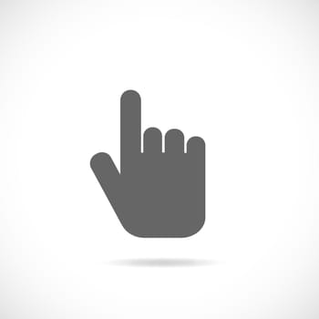 Illustration of a hand pointing isolated on a white background.