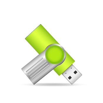 Illustration of a USB flash drive isolated on a white background.