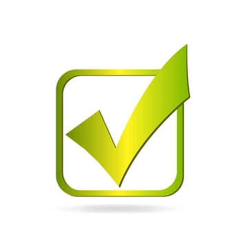 Image of a green check mark isolated on a white background.