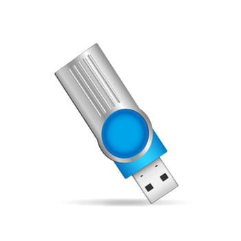 Illustration of a USB flash drive isolated on a white background.