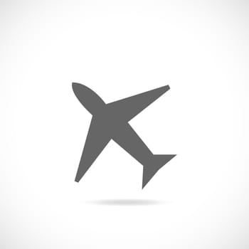 Illustration of an airplane silhouette isolated on a white background.