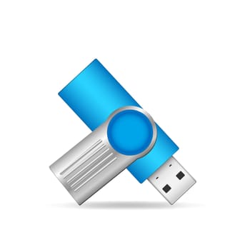 Illustration of a USB flash drive isolated on a white background.