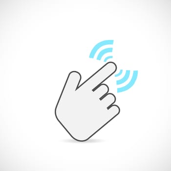 Illustration of a hand pointing isolated on a white background.