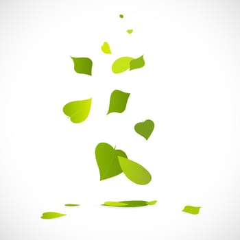 Illustration of a falling leaves isolated on a white background.