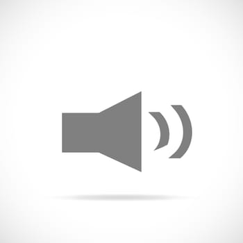 Illustration of a silhouette of a music speaker isolated on a white background.