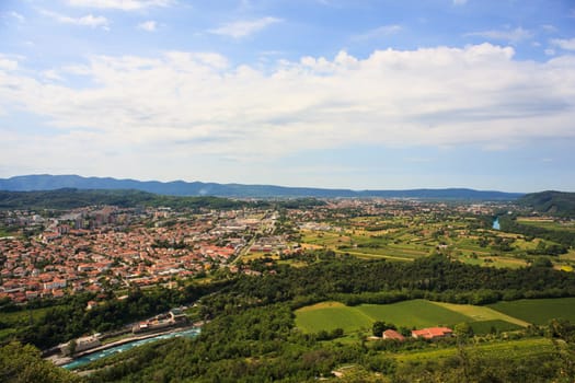 View of Gorizia and Nova Gorica from sabotin mountain