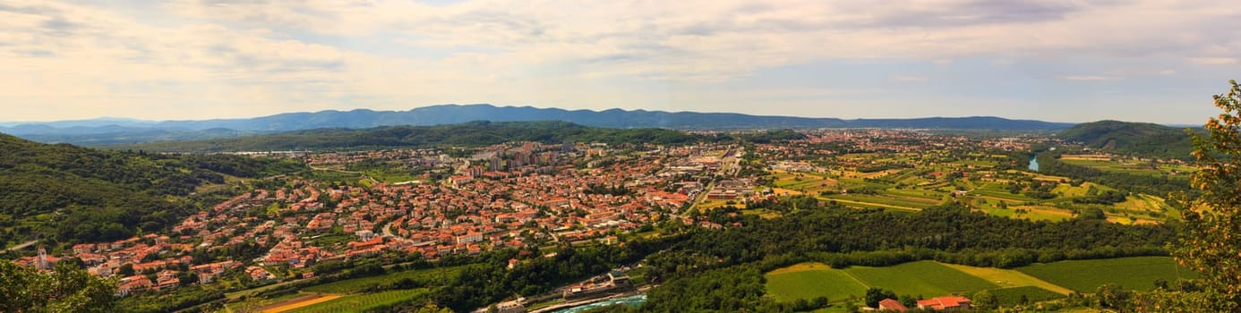 View of Gorizia and Nova Gorica from sabotin mountain