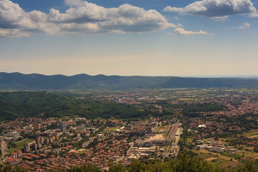 View of Gorizia and Nova Gorica from sabotin mountain