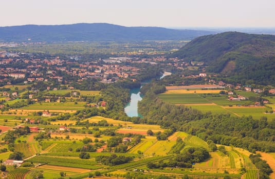 Gorizia and Nova Gorica view from Sabotin mountain