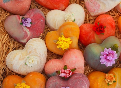 View of homemade soaps in the street market