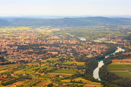Gorizia and Nova Gorica view from Sabotin mountain